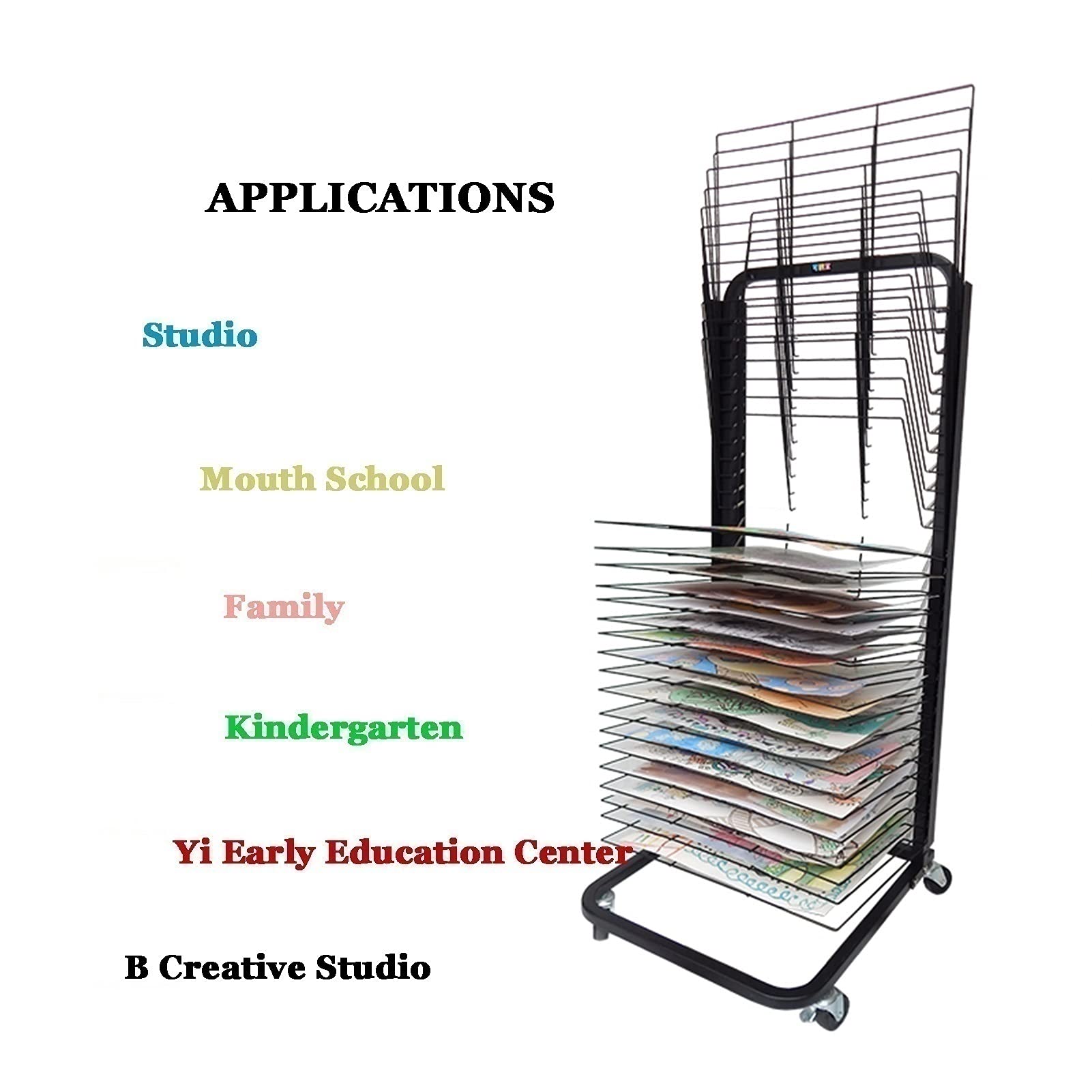 Art Drying Rack on Wheels | Education Schools & Art Clubs Shelf